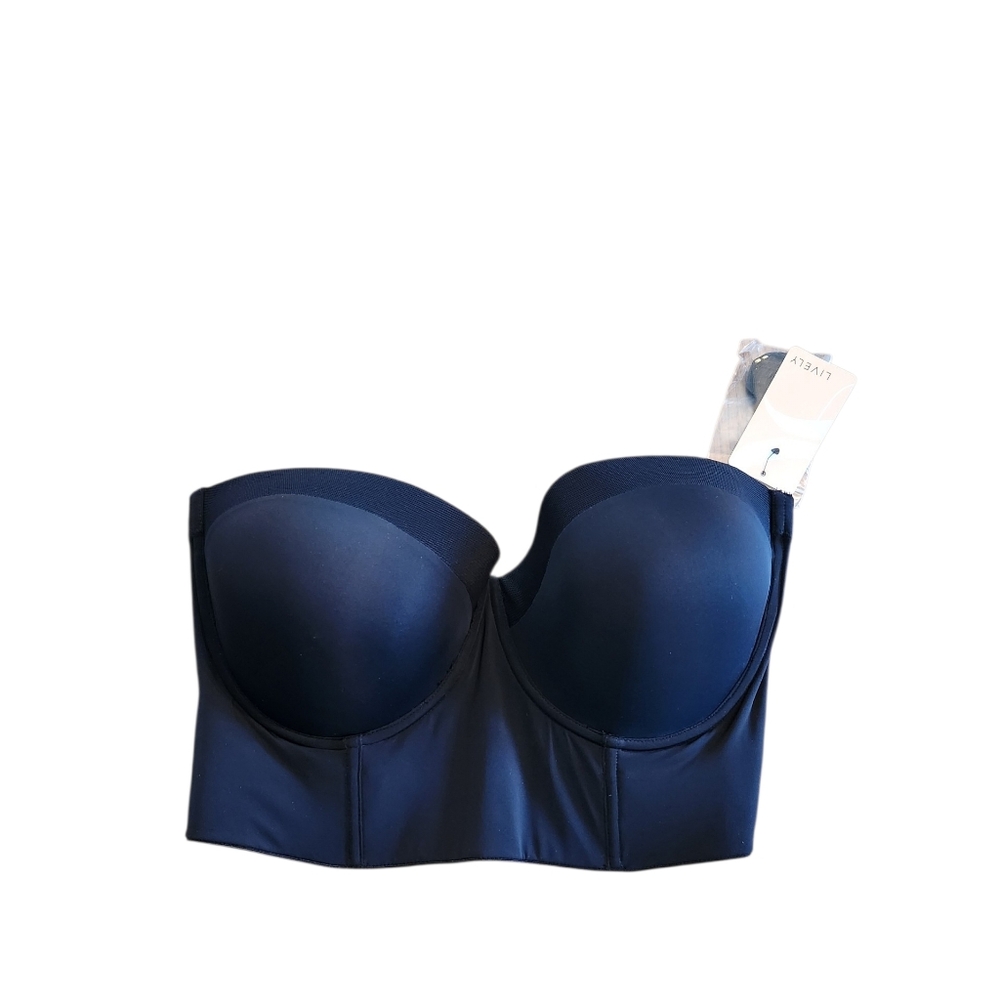 Lively Navy Strapless Longline Bra